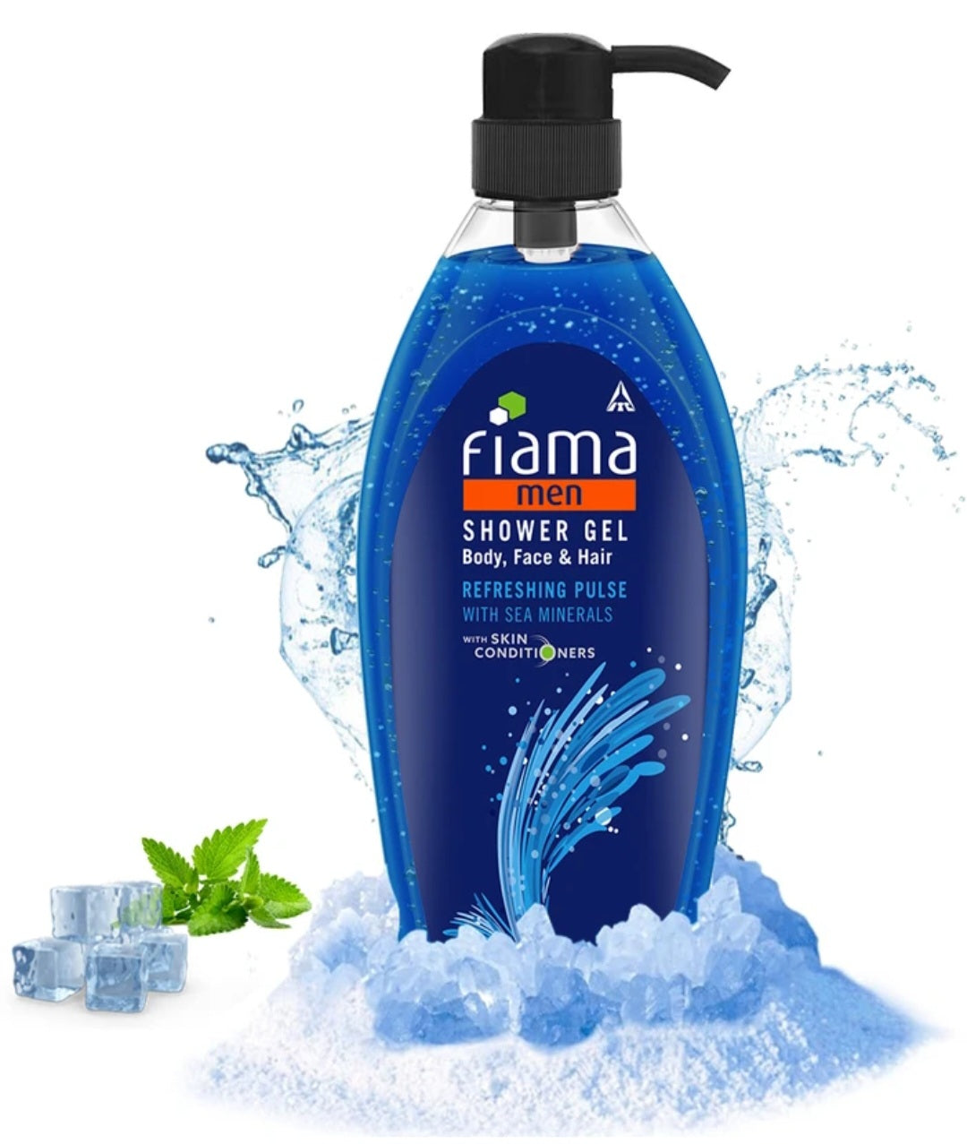 Body Wash & Shower Gel- Fiama Men Refreshing Pulse Shower Gel with Sea Minerals for Body, Face & Hair which gives Freshness and Conditioners the Skin - 450ml