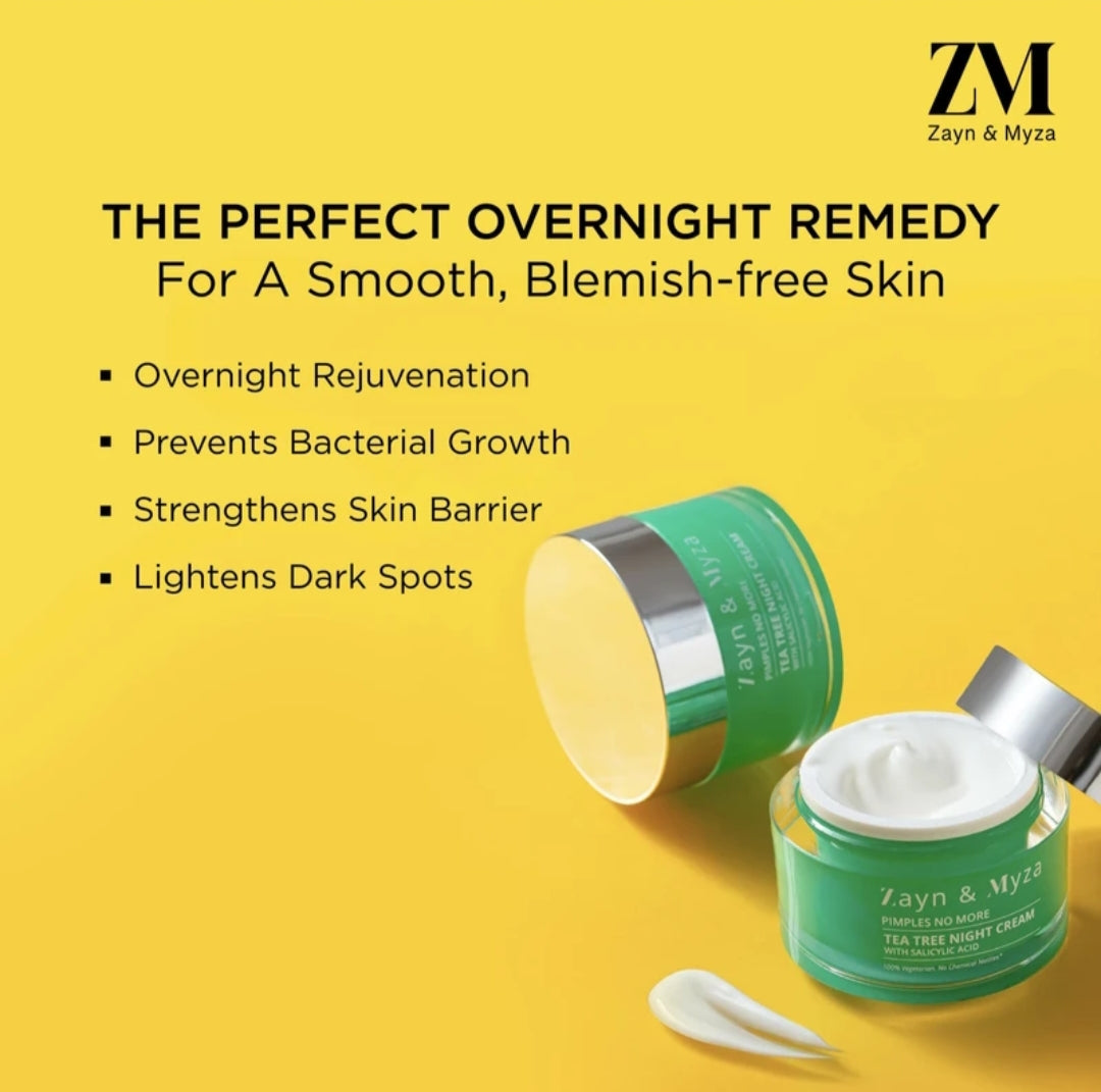 Face Day & Night Cream- Zayn & Myza (ZM) Tea Tree Night Cream with Salicylic Acid 50gm
