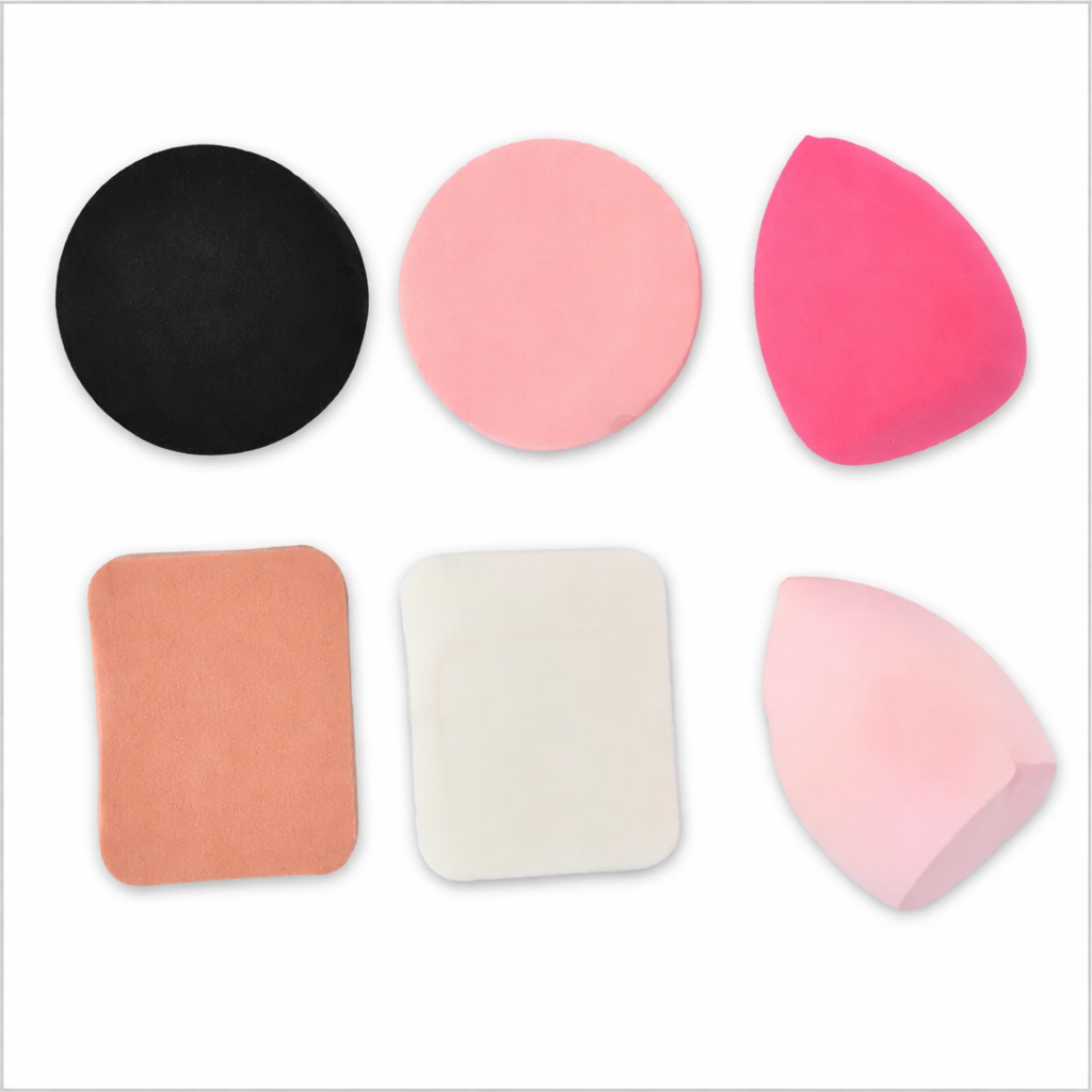 Makeup Puffs, Sponges & Blenders- Beauty Wibes Soft & Silky 6-in-1 Professional Sponges and Powder Puffs - Pack of 6 multi-purpose units