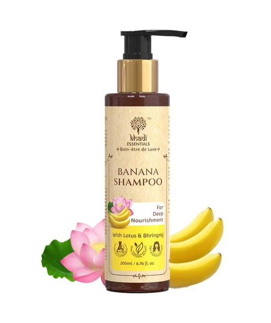 Shampoo and Conditioner- Khadi Natural's Banana Shampoo with Lotus & Bhringraj for Deep Nourishment 200ml