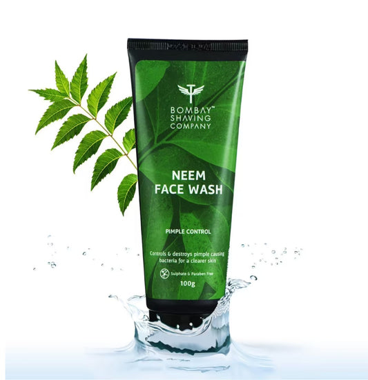 Face Wash- Bombay Shaving Company Neem Face Wash which Controls & Destroys Pimple Causing Bacteria for a Clearer Skin 100gm