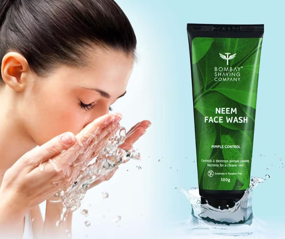 Face Wash- Bombay Shaving Company Neem Face Wash which Controls & Destroys Pimple Causing Bacteria for a Clearer Skin 100gm