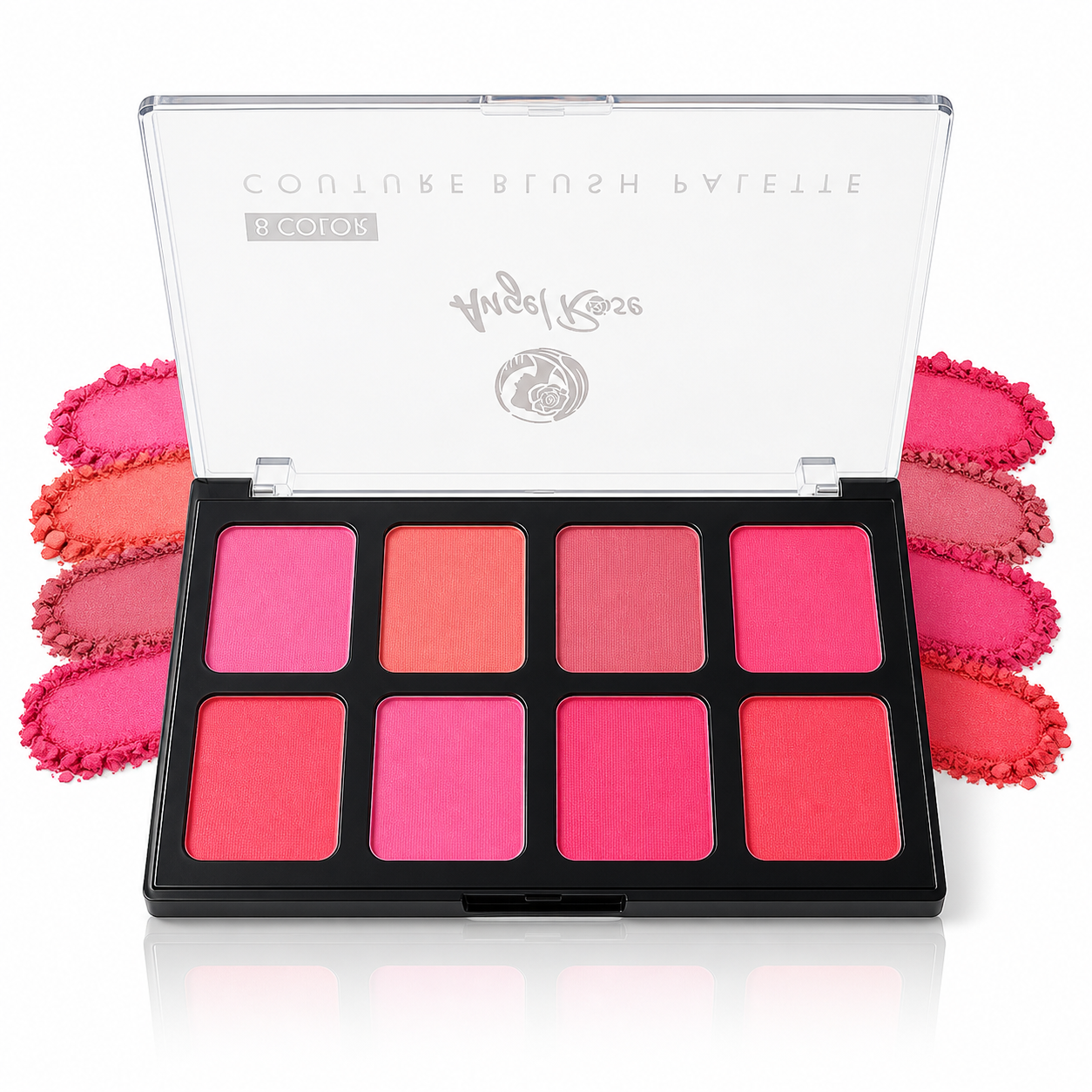 Makeup Blusher- Angel Rose 8-Coloured Couture Blush Palette, which Features a Silky and Creamy Texture which gives your makeup a Flawless, Natural & Radiant Finish - 15gm