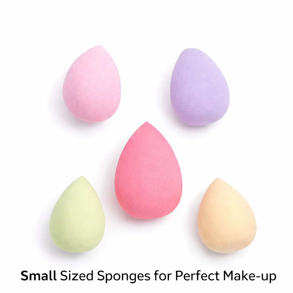 Makeup Puffs, Sponges & Blenders- GGS Soft & Silky 5-in-1 Small Sized Professional Sponges - Pack of 5 multi-purpose units