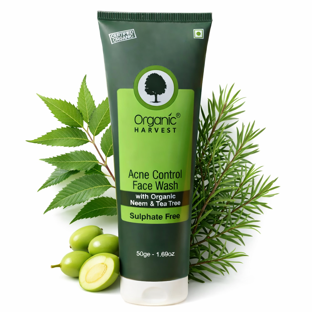 Face Wash- Organic Harvest's Sulphate Free Acne Control Face Wash with Organic Neem & Tea Tree - 50ml