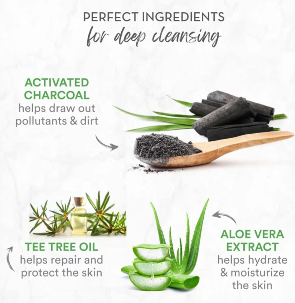 Face Wash- WOW Activated Charcoal Foaming Face Wash with Tea Tree Oil 150ml