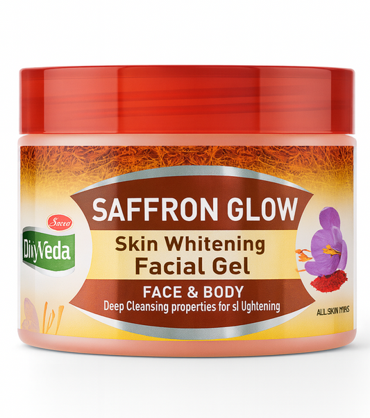 Face & Body Care- OxyVeda Saffron Glow Skin Whitening Facial Gel for Face & Body Enriched with Deep Cleansing Properties for Skin Lightening and is suitable for all skin types - 250gm
