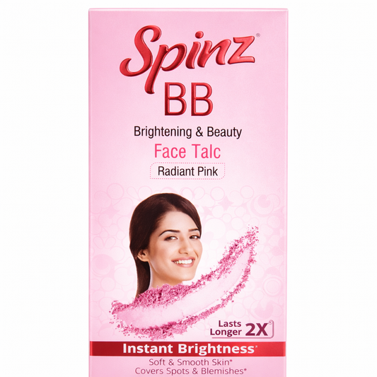 Face & Body Powder- Spinz BB Brightening & Beauty Radiant Pink 2X Lasts Longer Face Talc for Instant Brightness 40gm
