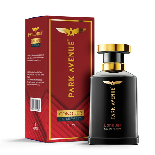 Perfumes & Deodorants- PARK AVENUE CONQUER Natural Perfume Spray with Aromatic Blend of Citrus, Exotic Spices & Woody Vanilla 50ml