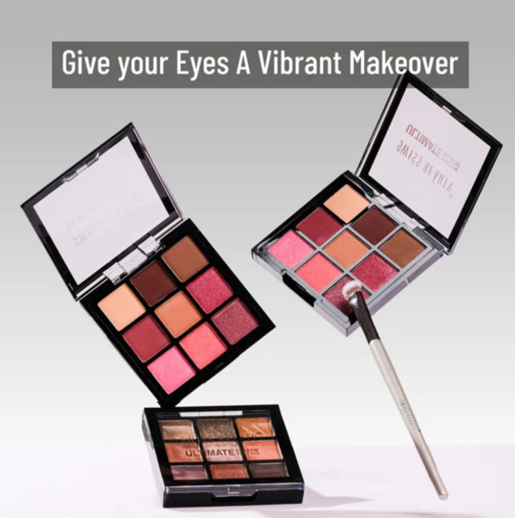 Makeup Eyeshadow- Swiss Beauty Ultimate 9 Color Eyeshadow Palette (Shade-05) consists of highly pigmented shades in matte, shimmer, and metallic finishes for creating endless eye looks - 6gm