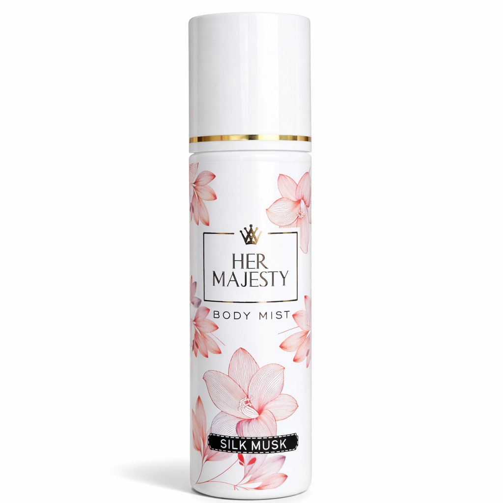 Body Mist- Her Majesty SILK MUSK Long-Long-Lasting whole day Refreshing Body Mist - 135ml