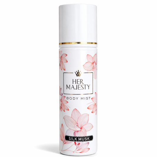 Body Mist- Her Majesty SILK MUSK Long-Long-Lasting whole day Refreshing Body Mist - 135ml