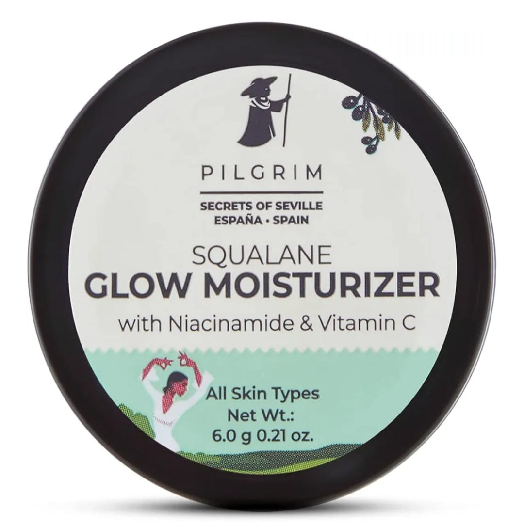 Lotions & Moisturizers- Pilgrim Squalane Glow Moisturizer with Niacinamide and Vitamin-C for all Skin Types 8gm