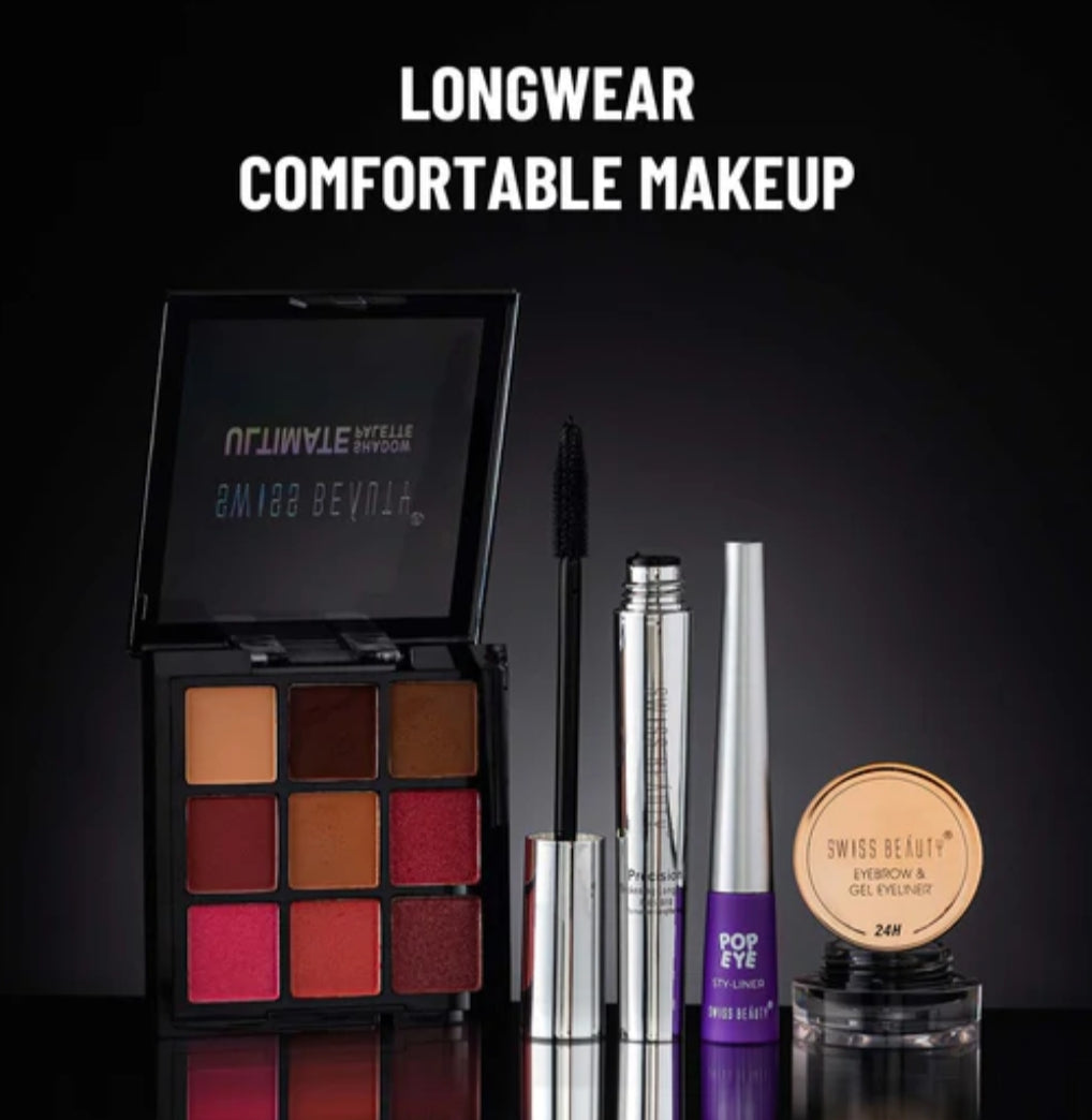 Makeup Eyeshadow- Swiss Beauty Ultimate 9 Color Eyeshadow Palette (Shade-05) consists of highly pigmented shades in matte, shimmer, and metallic finishes for creating endless eye looks - 6gm