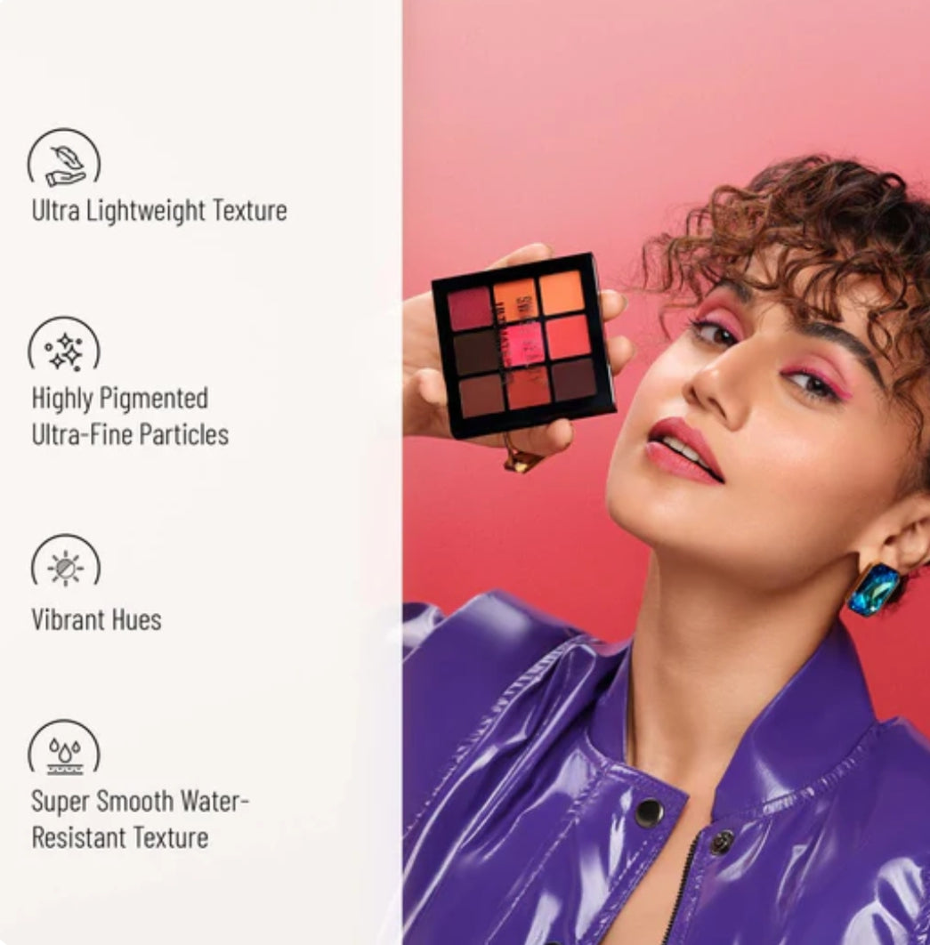 Makeup Eyeshadow- Swiss Beauty Ultimate 9 Color Eyeshadow Palette (Shade-05) consists of highly pigmented shades in matte, shimmer, and metallic finishes for creating endless eye looks - 6gm