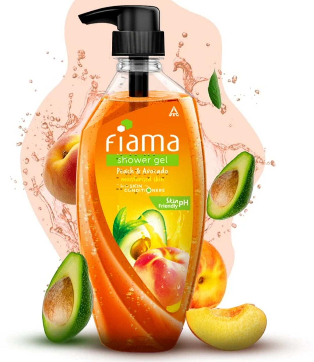 Body Wash & Shower Gel- Fiama Skin PH Friendly Shower Gel enriched with Peach & Avocado which Moisturizes and Conditioners the Skin - 500ml
