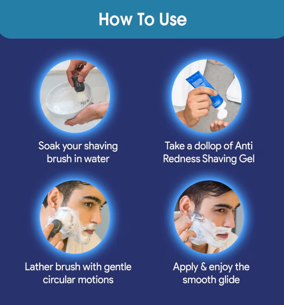 Shaving & Grooming- Bombay Shaving Company's Anti-Redness Shave Gel enriched with Tea Tree & Aloevera which gives Deep Hydration with Ultra Cooling Effect, Suitable for Sensitive Skin - 100gm