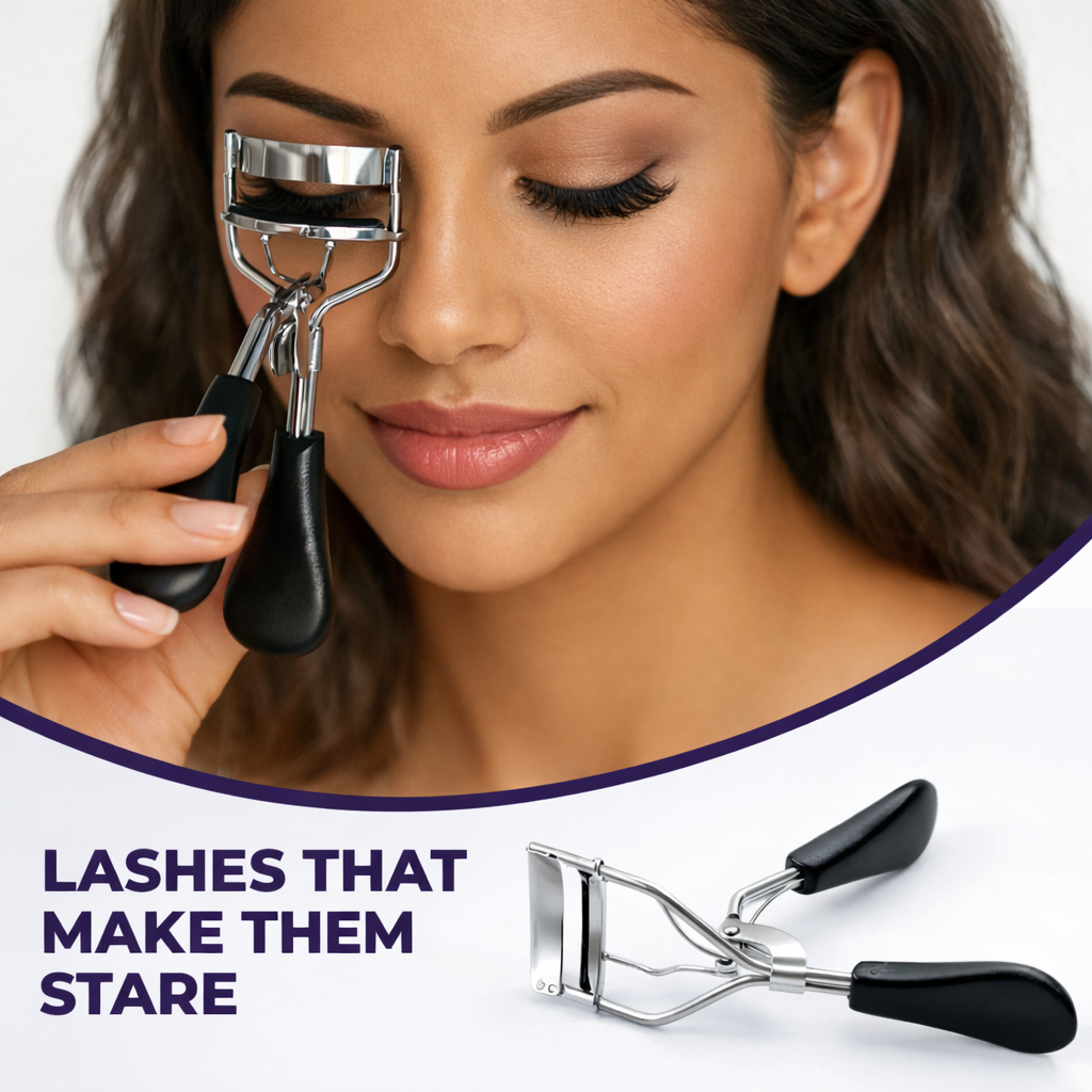 Makeup Eyelash Curler- GGS Wide-Angle Eyelash Curler is designed to curl eyelashes, featuring a stainless steel body and comfortable handles - 1 Piece