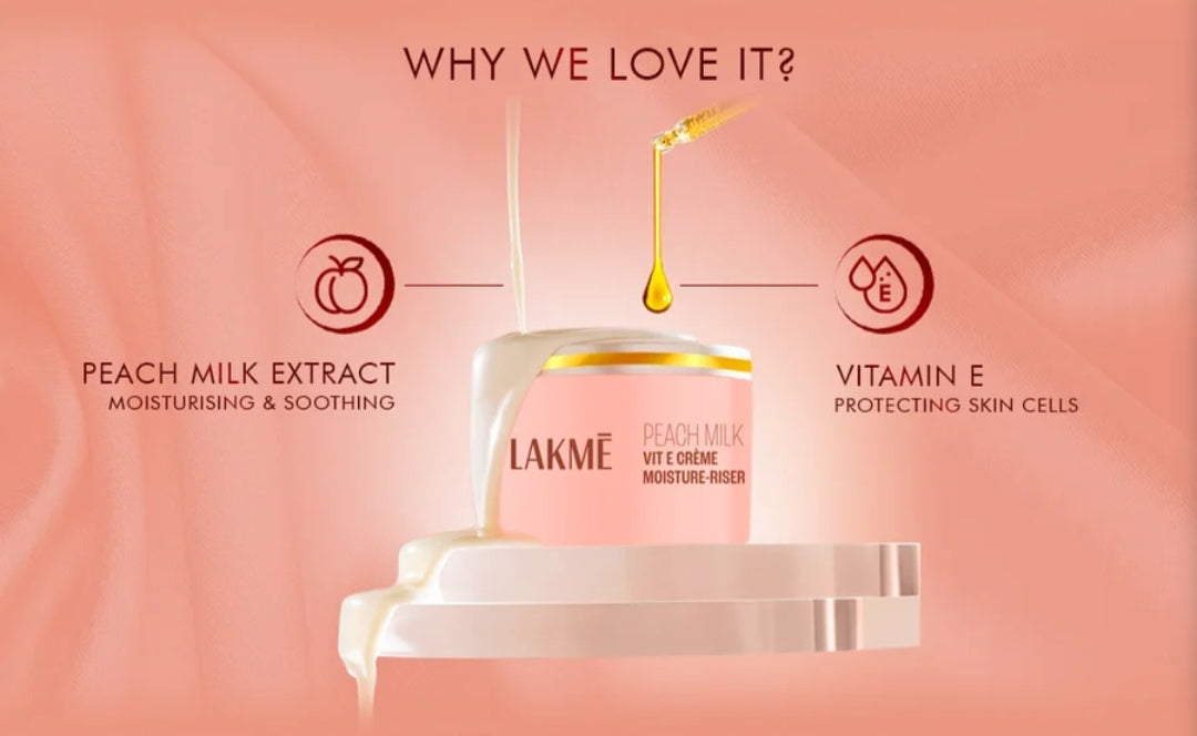 Lotions & Moisturizers- Lakme Peach Milk Vit-E Creme Moisture-Riser 24 Hours Non-Sticky Moisturizer Lock 50gm