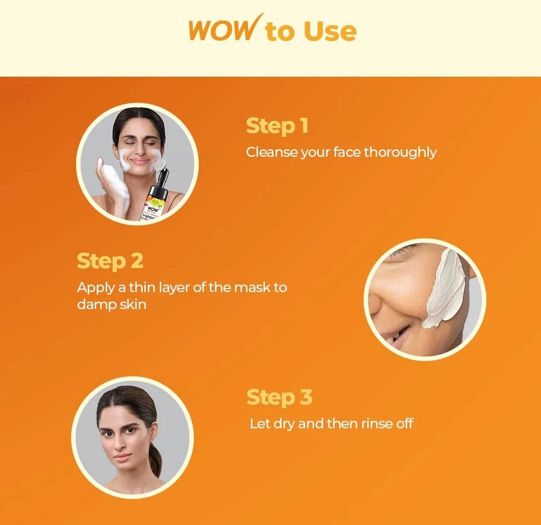 Face Pack & Sleeping Mask- WOW Vitamin-C Clay Face Mask with Kakadu Plum, Lemon & Orange Essential Oils, Jojoba Oil and Bentonite Clay which Removes Dullness & Brightens Complexion 200ml