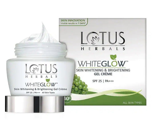 Brightening & Glowing Cream- Lotus Herbals Whiteglow Skin Whitening & Brightening Gel Creme with SPF 25 PA+++ 60gm