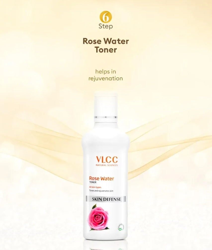 Facial Kit- VLCC Professional's 6-Steps GOLD Facial Kit with Hyaluronic Acid & Aloe Vera for Long-Lasting Golden Glow (300gm) with FREE Rose Water Toner (100ml) worth Rs. 209/-