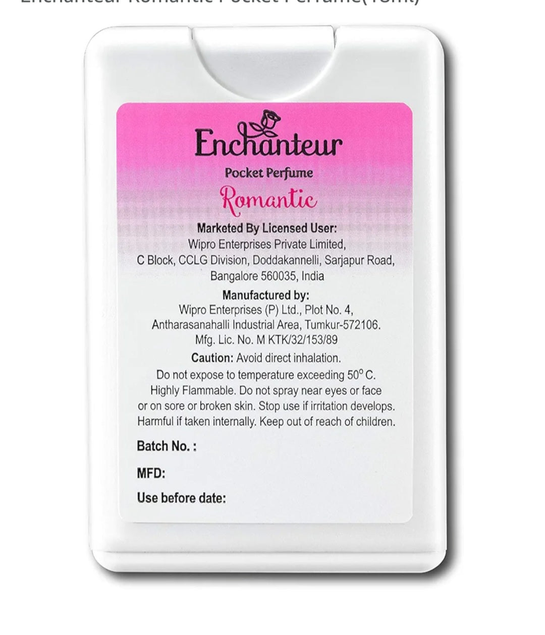 Perfumes & Deodorants- ENCHANTEUR ROMANTIC POCKET PERFUME 18ml 250 SPRAYS