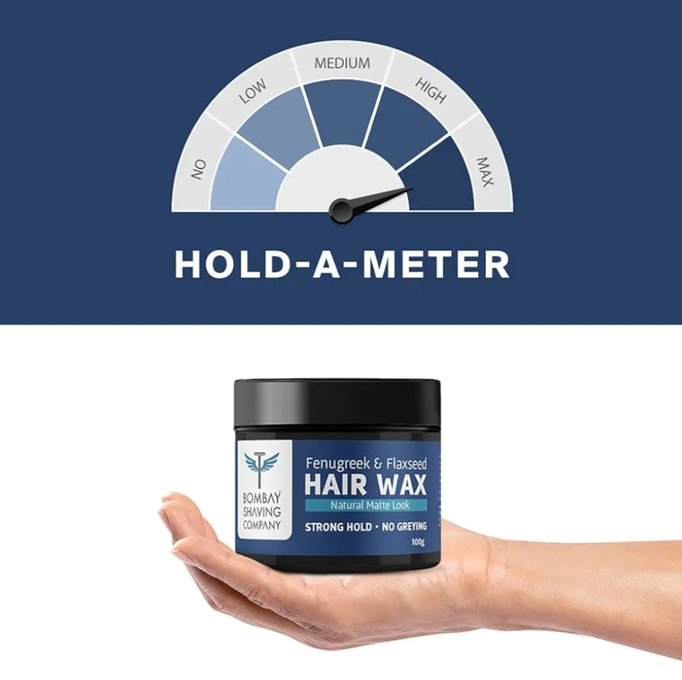 Men's Shaving, Styling and Grooming- Bombay Shaving Company's Natural Matte Look Hair Styling Wax enriched with Fenugreek & Flaxseed for Strong Hold & No Greying 100gm