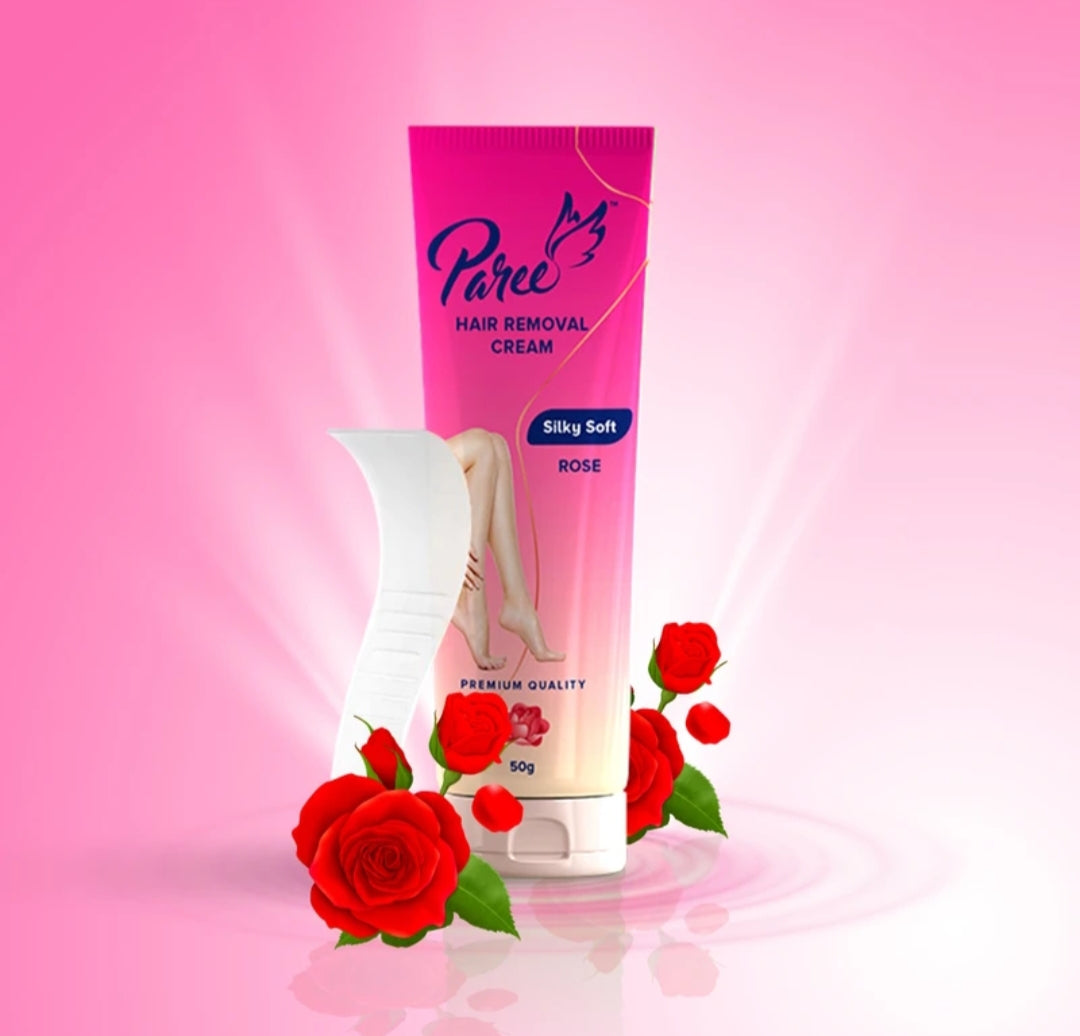 Hair Removal- Paree Premium Quality Silky Soft Hair Removal Cream with Rose Extract suitable for all skin types 50gm