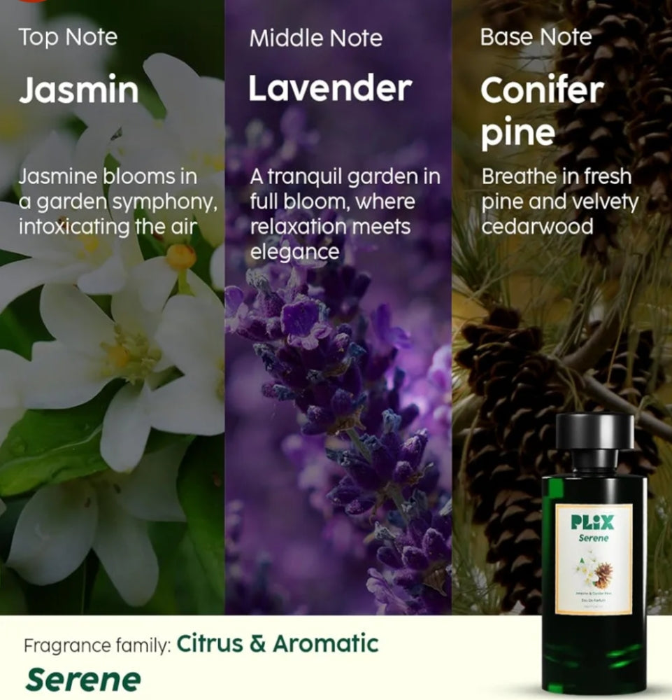 Perfumes & Deodorants- PLIX Serene Jasmine & Conifer Pine Perfume 100ml