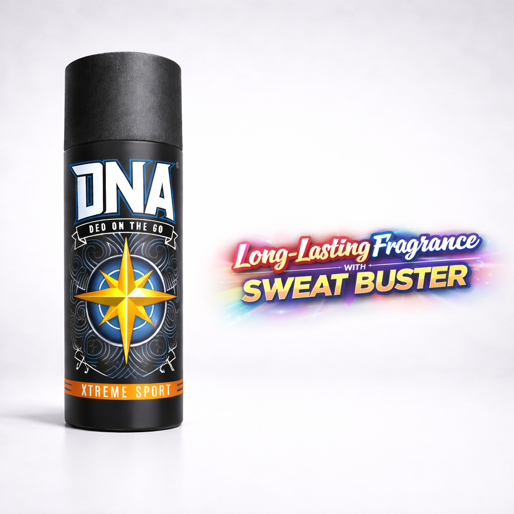 Perfumes & Deodorants- DNA's XTREME SPORT Deo On The Go Long-Lasting Fragrance Body Deodorant Spray with Sweat Buster - 150ml