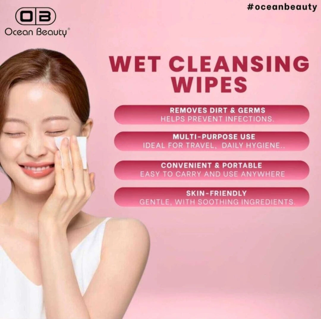 Wipes- Ocean Beauty Strawberry flavoured Wet Wipes for Cleansing, Moisturizing, Soothing and Breathing Skin - Pack of 25 Wipes