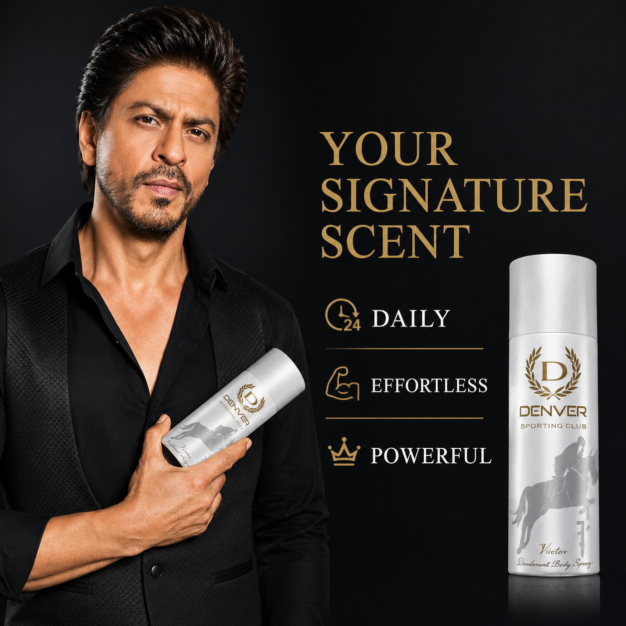 Perfumes & Deodorants- DENVER Sporting Club VICTOR Long-Lasting Deodorant Body Spray which keeps the sportsman fresh & confident towards victory - 150ml