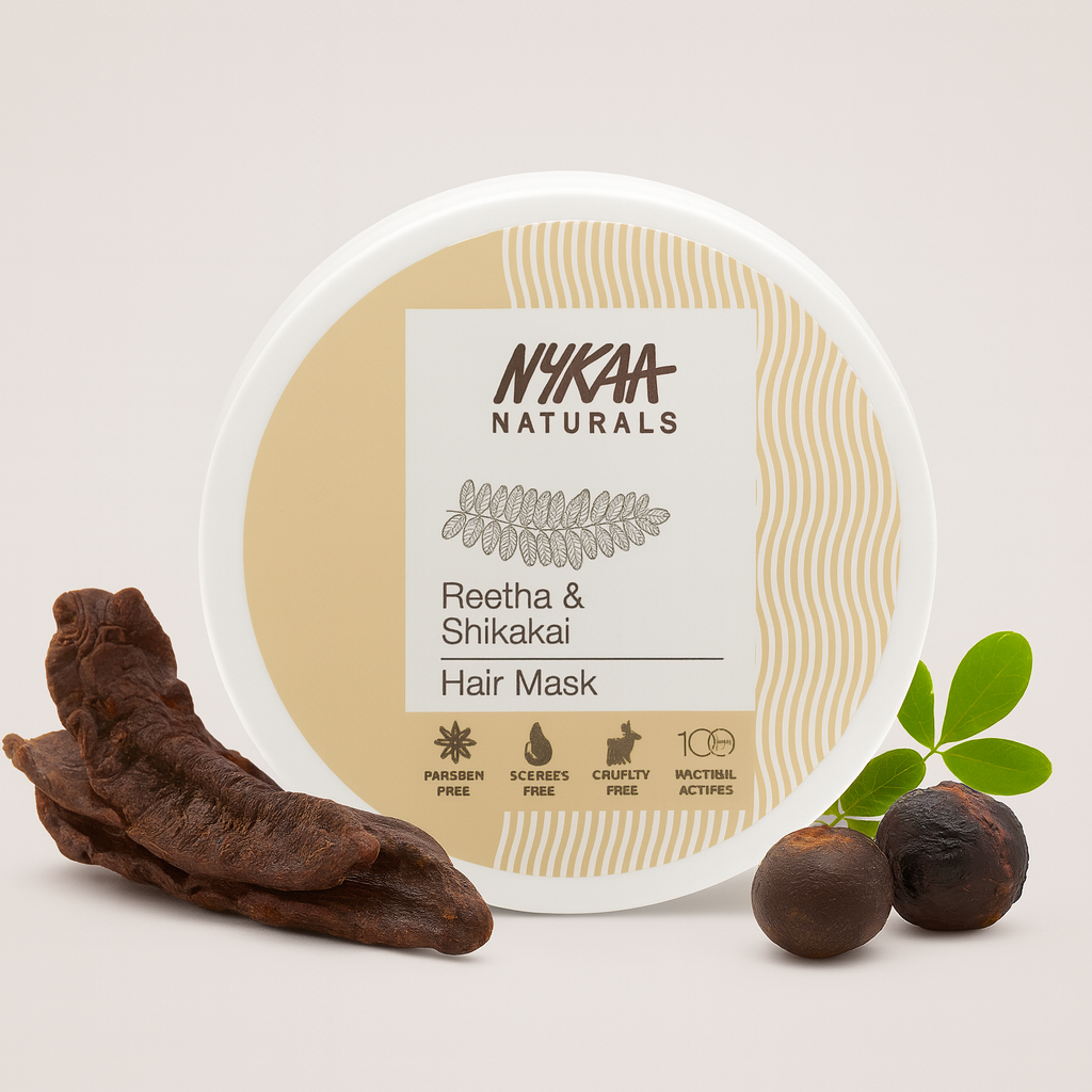 Hair Mask- NYKAA Natural's Reetha & Shikakai Hair Mask which Strengthens Roots, Repairs Damage, and Promotes overall Hair Health - 200ml