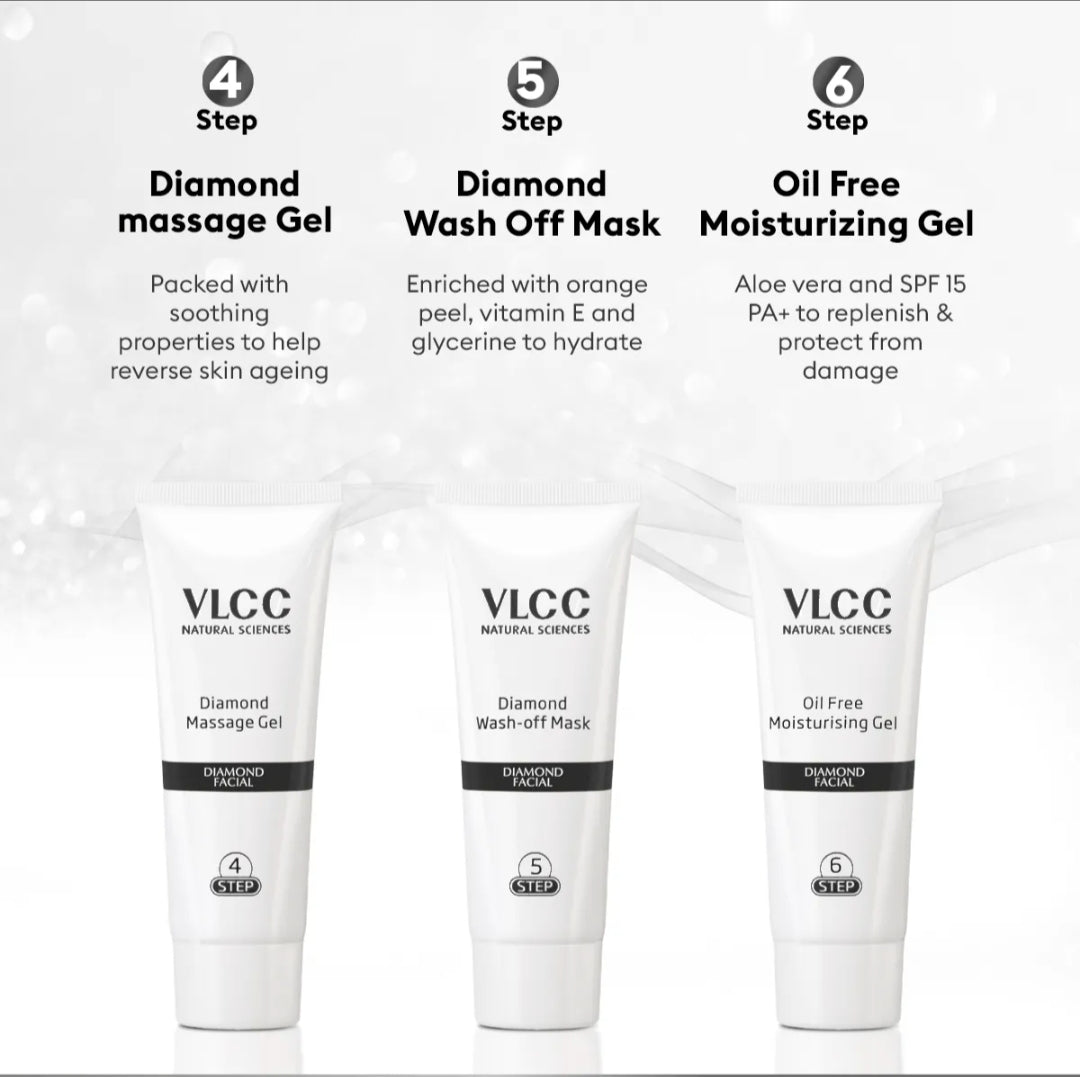 Facial Kit- VLCC Diamond Facial Kit (300gm) with FREE Rose Water Toner (100ml)