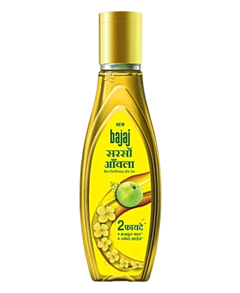 Hair Oil- New Bajaj Sarson Amla Non-Sticky Hair Oil for Stronger & Shiny Hairs - 34ml