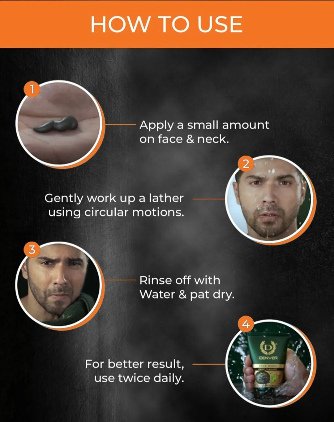 Face Wash- DENVER Oil Clear Face Wash with Vitamin-C and Green Tea 50gm