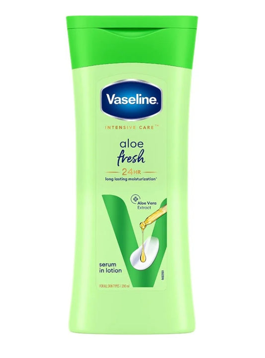 Lotions & Moisturizers- Vaseline Intensive Care Aloe Fresh 24 Hours Long Lasting Serum Moisturizing Body Lotion 200ml