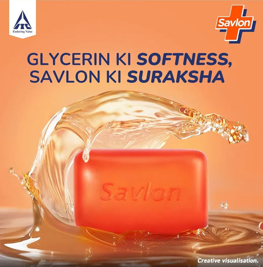 Bathing Soap- Savlon Bathing Soaps (Value Pack of 5 Units) infused with Glycerin for Soft & Moisturised Skin and Protects from 99.99% Germs - 120gmx5