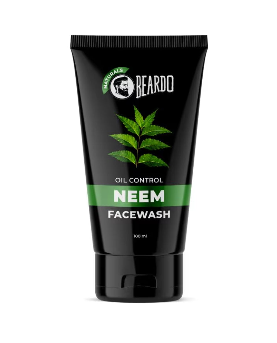 Face Wash- BEARDO Purifying Neem Oil Control Face Wash which Fights from Acne & Pimples, Soothes & Heals your Skin and gives you a Glowing Skin 100ml
