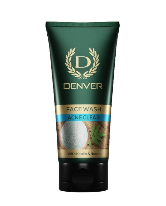Face Wash- DENVER Acne Clear Face Wash with Kaolin Clay and Neem 50gm