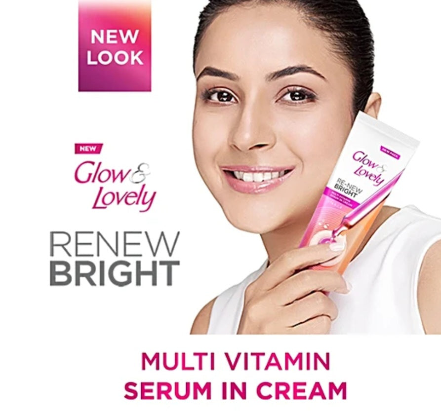 Brightening & Glowing Cream- Glow & Lovely Re-New Bright Multivitamin (Vitamin B, C & E) Serum Cream 50gm