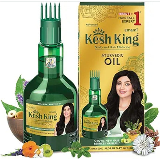 Hair Oil- Kesh King Ayurvedic Hair Oil made from 21 Therapeutic Herbs which Reduces Hair Fall and Grows New Hairs 100ml