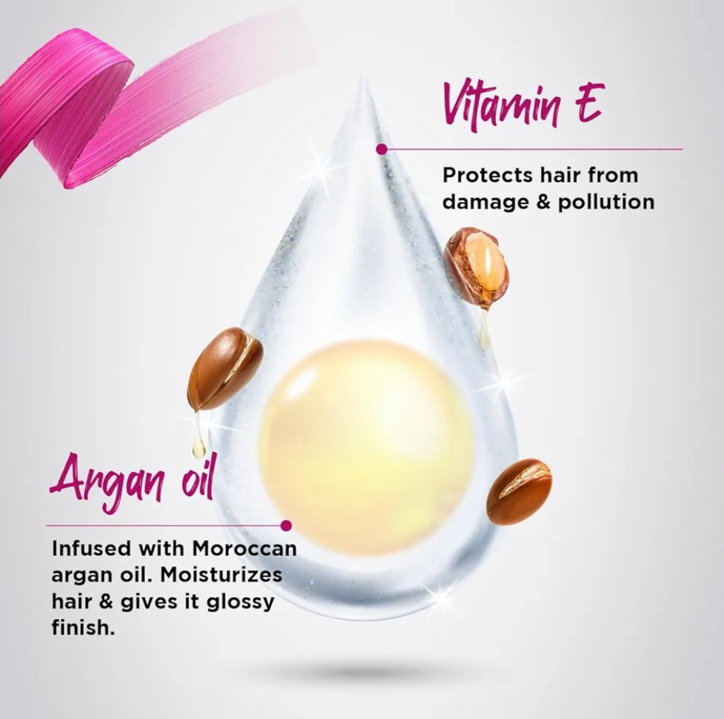 Hair Serum- Livon "Go Frizz Free" Anti-Frizz Hair Serum enriched with Vitamin E & Argan Oil, provides damage protection, and is suitable for all hair types - 100ml