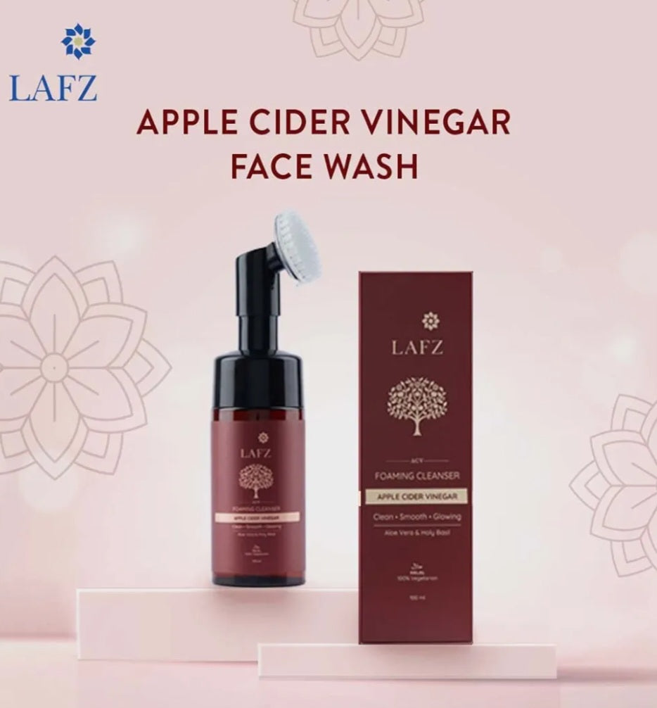 Face Wash- LAFZ Apple Cider Vinegar Foaming Face Wash with Aloe Vera & Holy Basil for Clean, Smooth & Glowing Skin 100ml