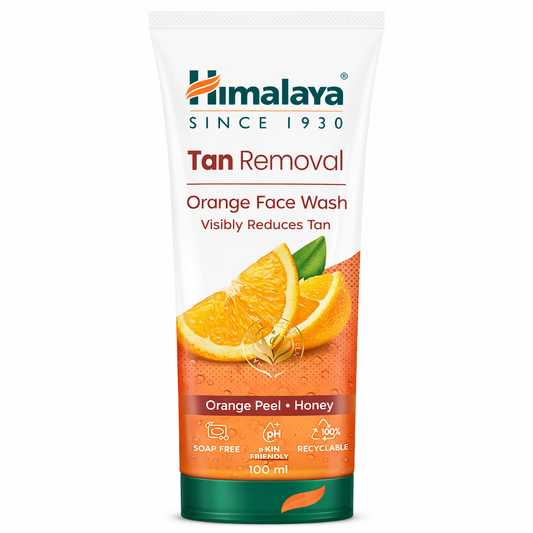 Face Wash- Himalaya Tan Removal Orange Face Wash enriched with Orange Peel & Honey which Visibly Reduces Tan - 100ml