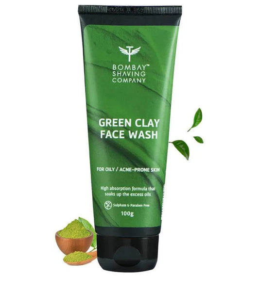 Face Wash- Bombay Shaving Company Green Clay Face Wash for Oily and Acne-Prone Skin 100gm