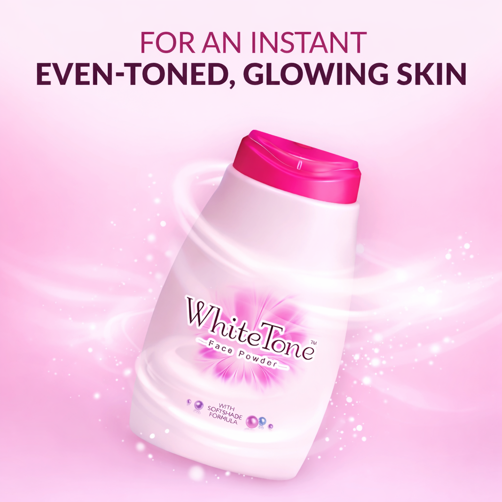 Face & Body Powder- WhiteTone Face Powder with Softshade Formula - 15gm x 3 Units