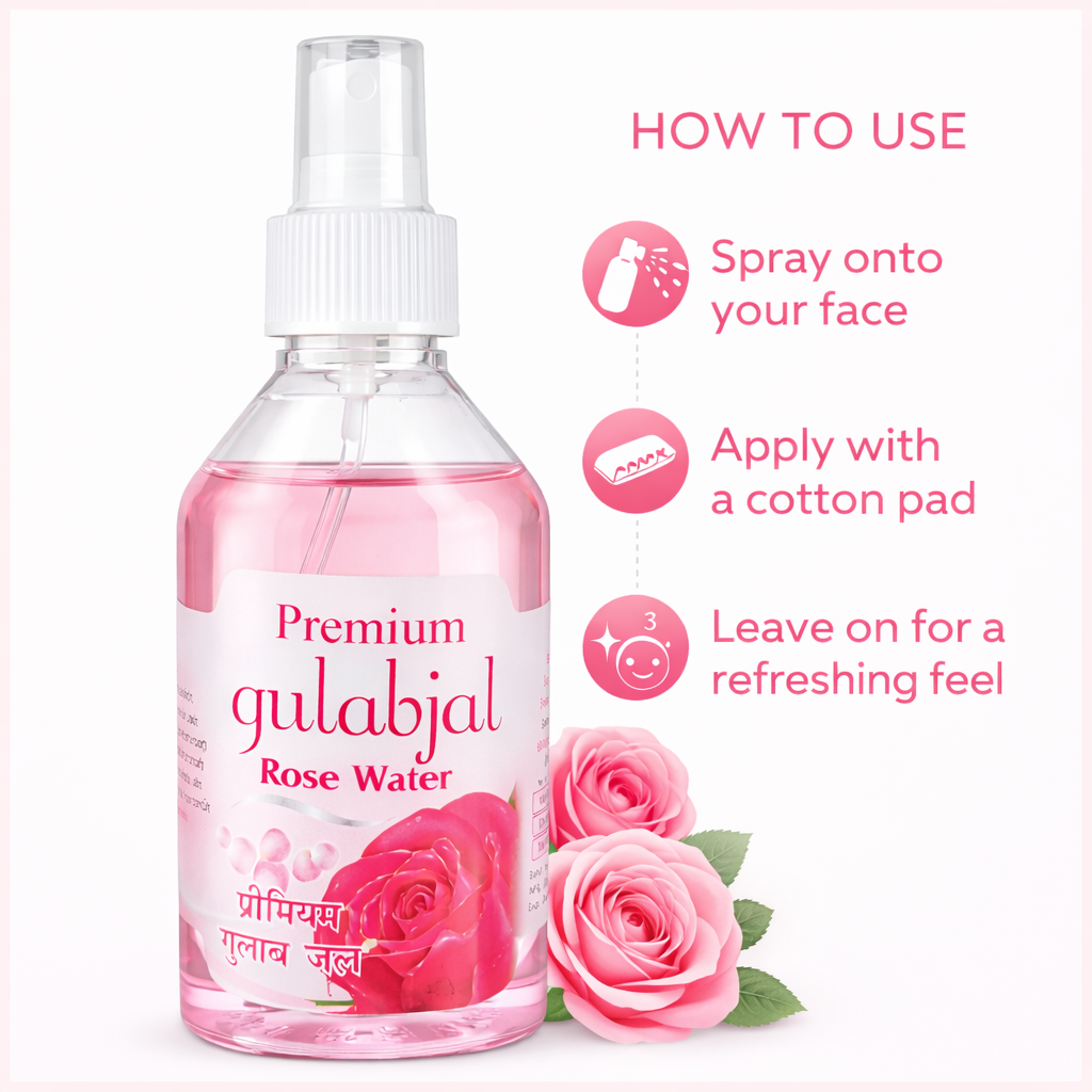 Rose Water- Premium Gulabjal Multipurpose Rose Water for Toning, Hydrating, Cleansing & Moisturizing the Skin - 250ml