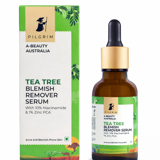 Face Serum- PILGRIM'S Tea Tree Blemish Remover Serum with 10% Niacinamide & 1% Zinc PCA for Acne and Blemish Prone Skin which Fades Blemishes,  Repairs Skin Barrier and Removes Acne Marks- 30ml
